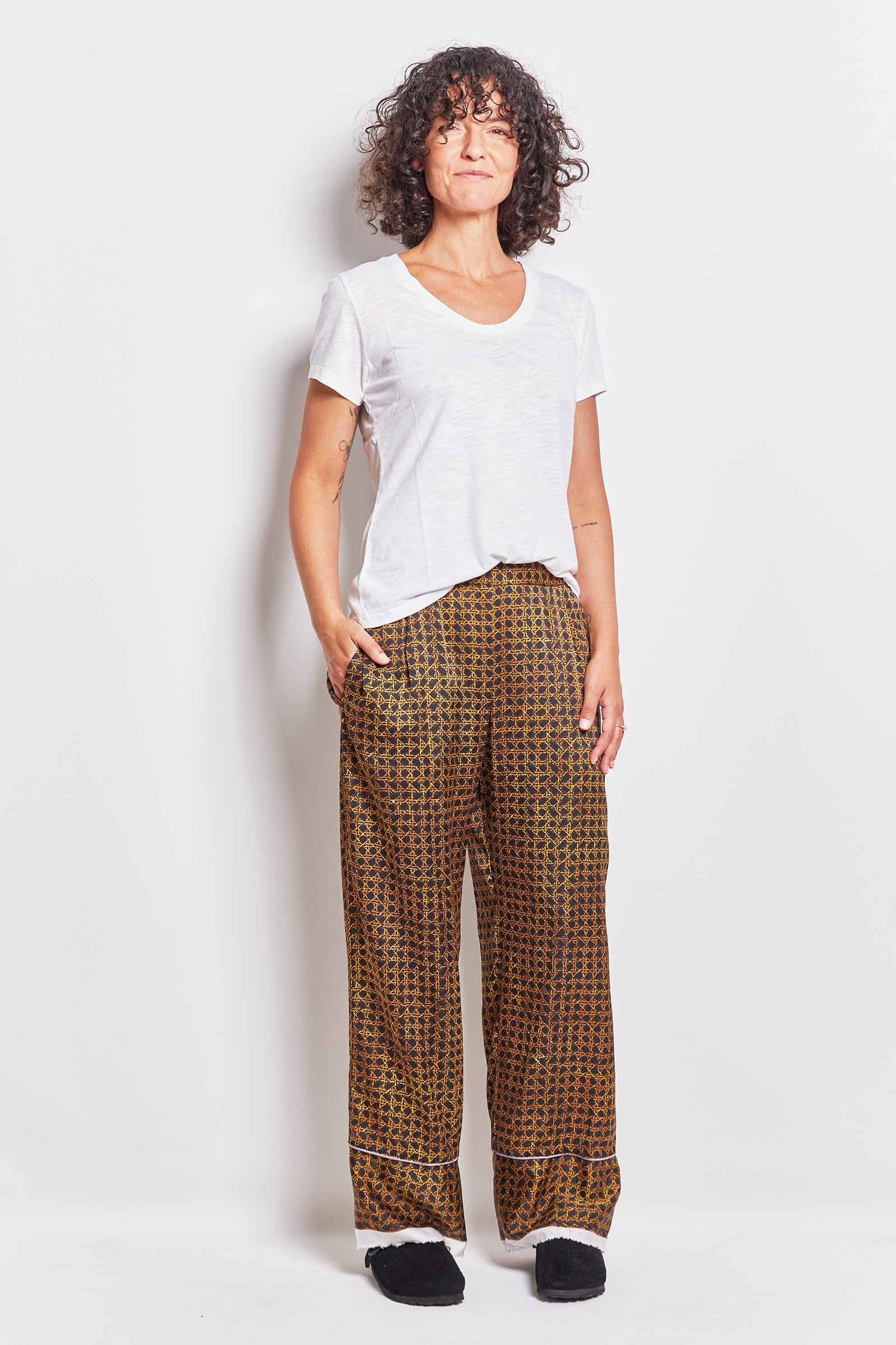 byfreer&#39;s silk printed day pyjama set - the friday silk pant.