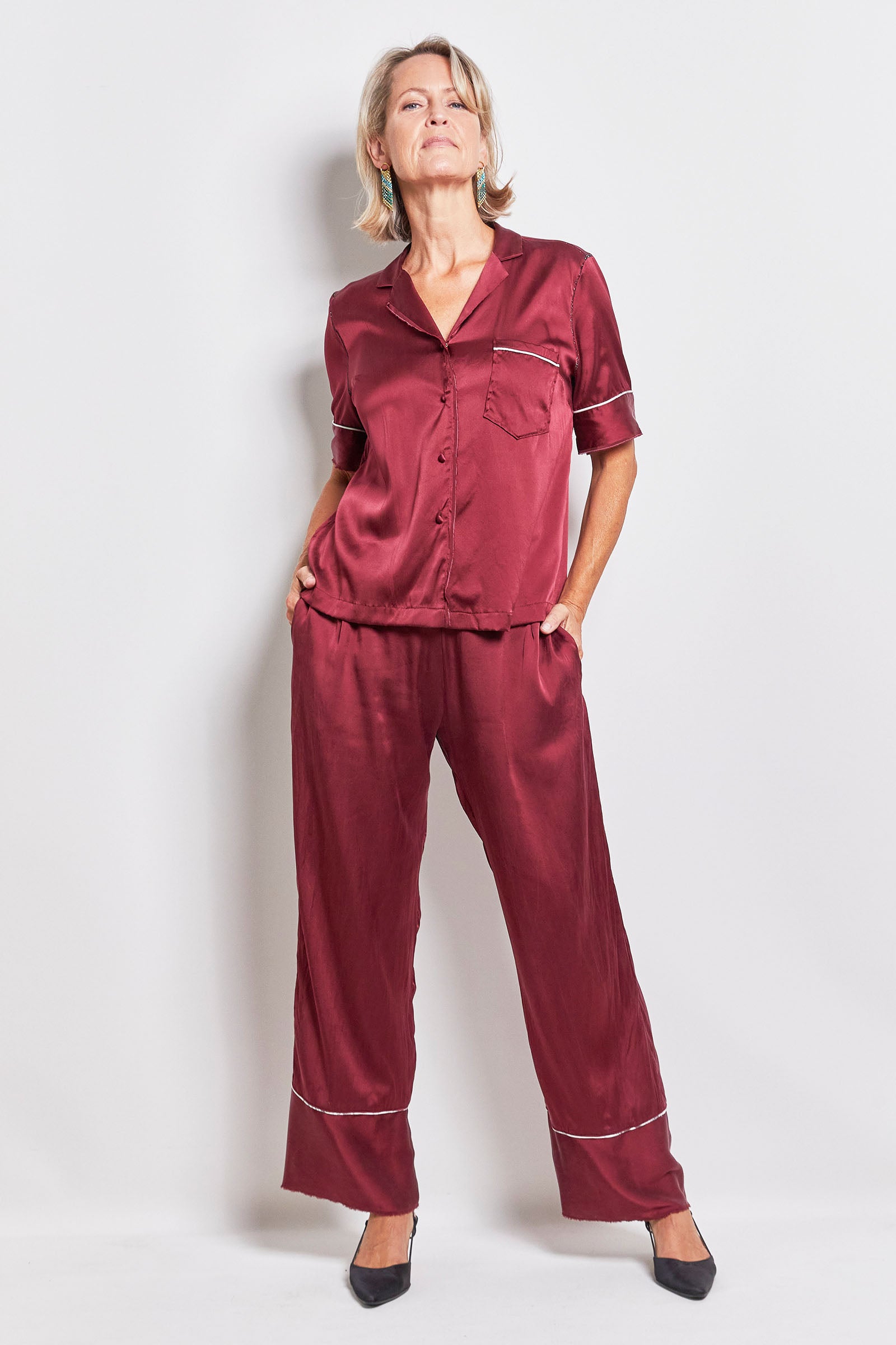 byfreer&#39;s cyril &amp; friday shiraz daytime silk pyjama set.