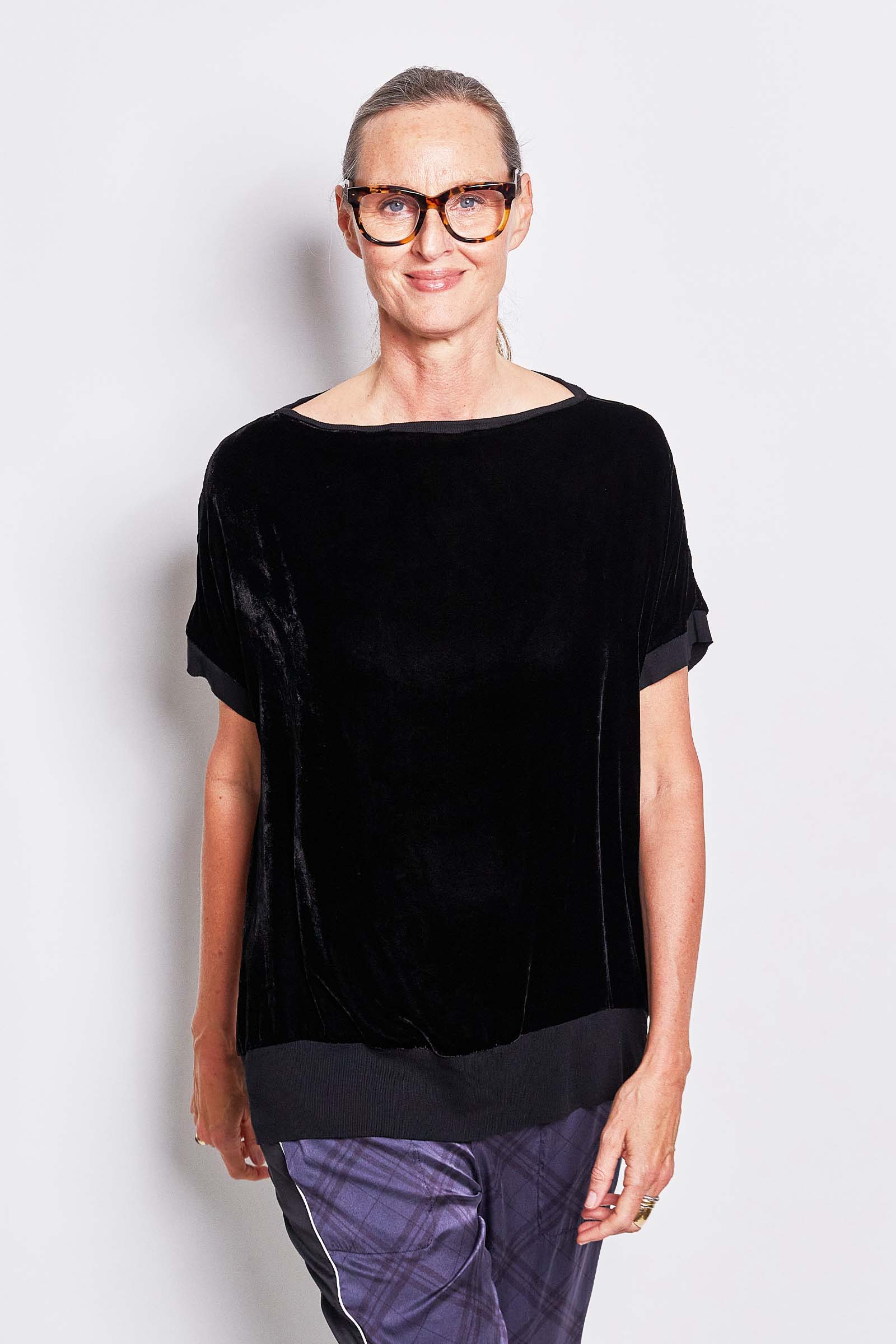 byfreer silk velvet joy top.