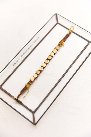 byfreer - Katia Alpha Button Bracelet Gold & Brown.