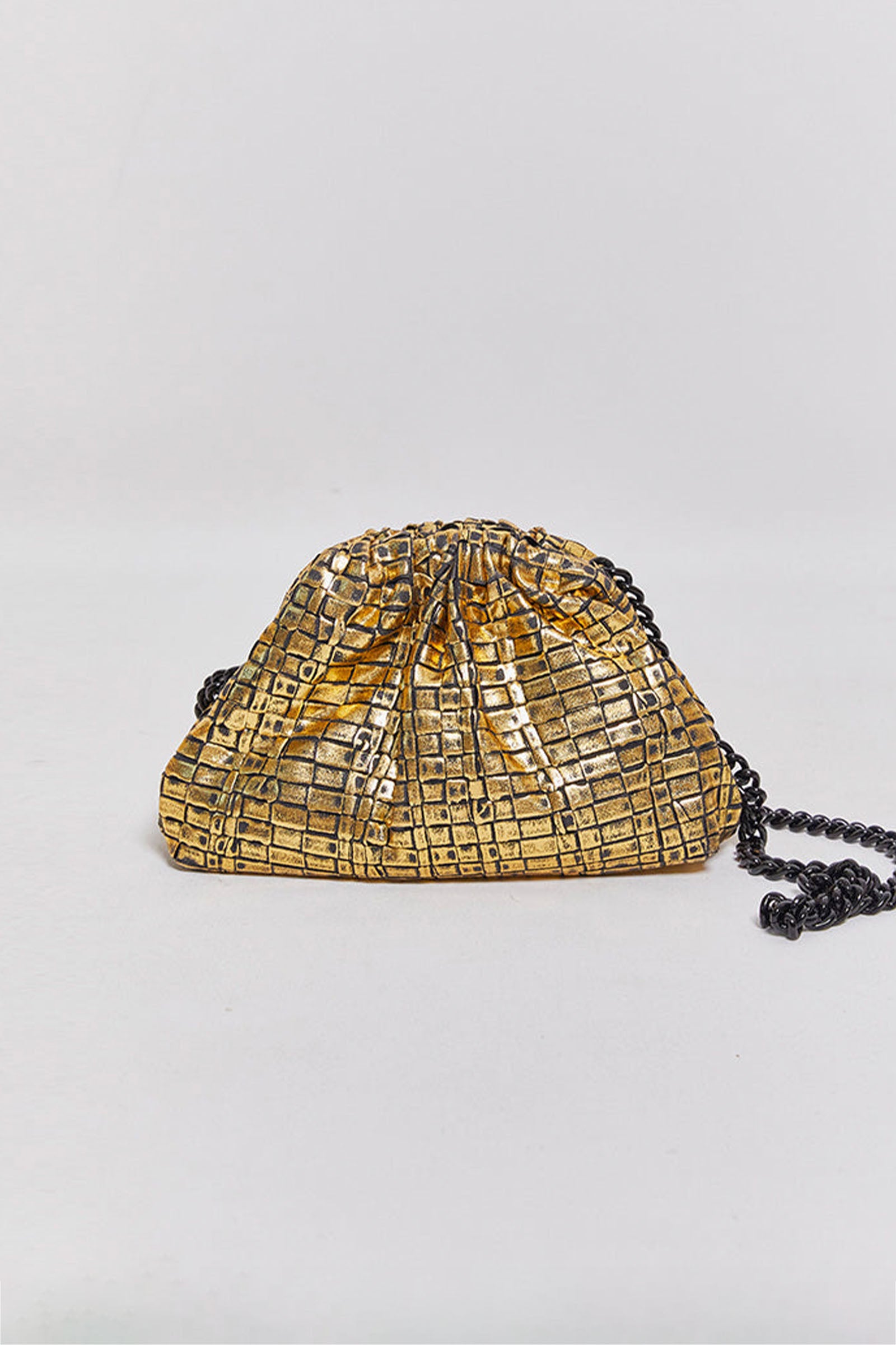 byfreer maria la rosa gold isla ribbon clutch.
