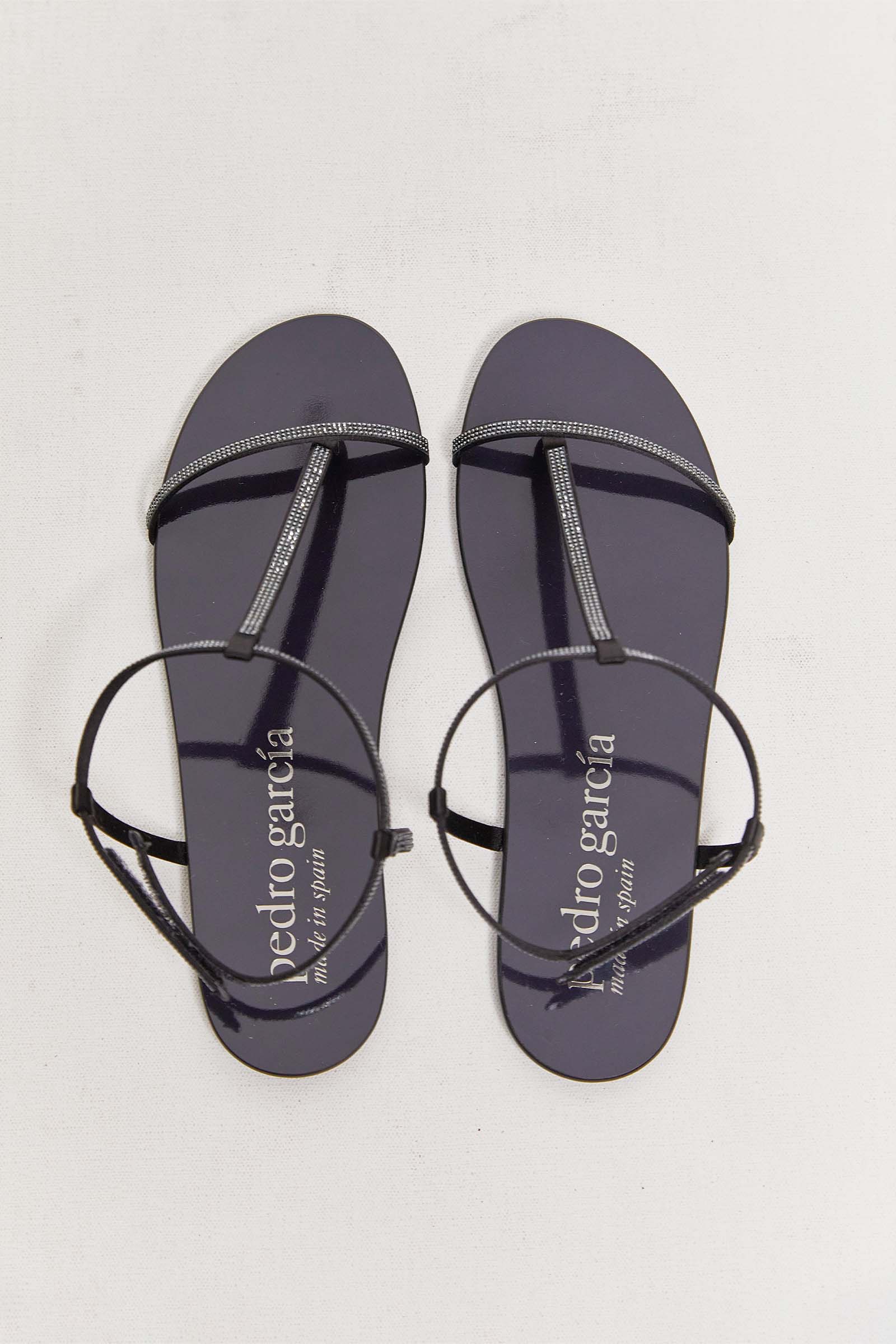 byfreer pedro garcia obsidian swarovski sandals.