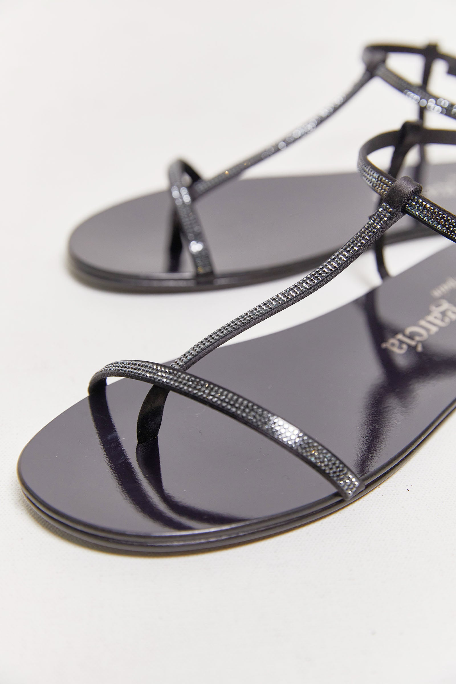 byfreer pedro garcia obsidian swarovski sandals.