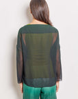 quincy dark ombré silk georgette top.