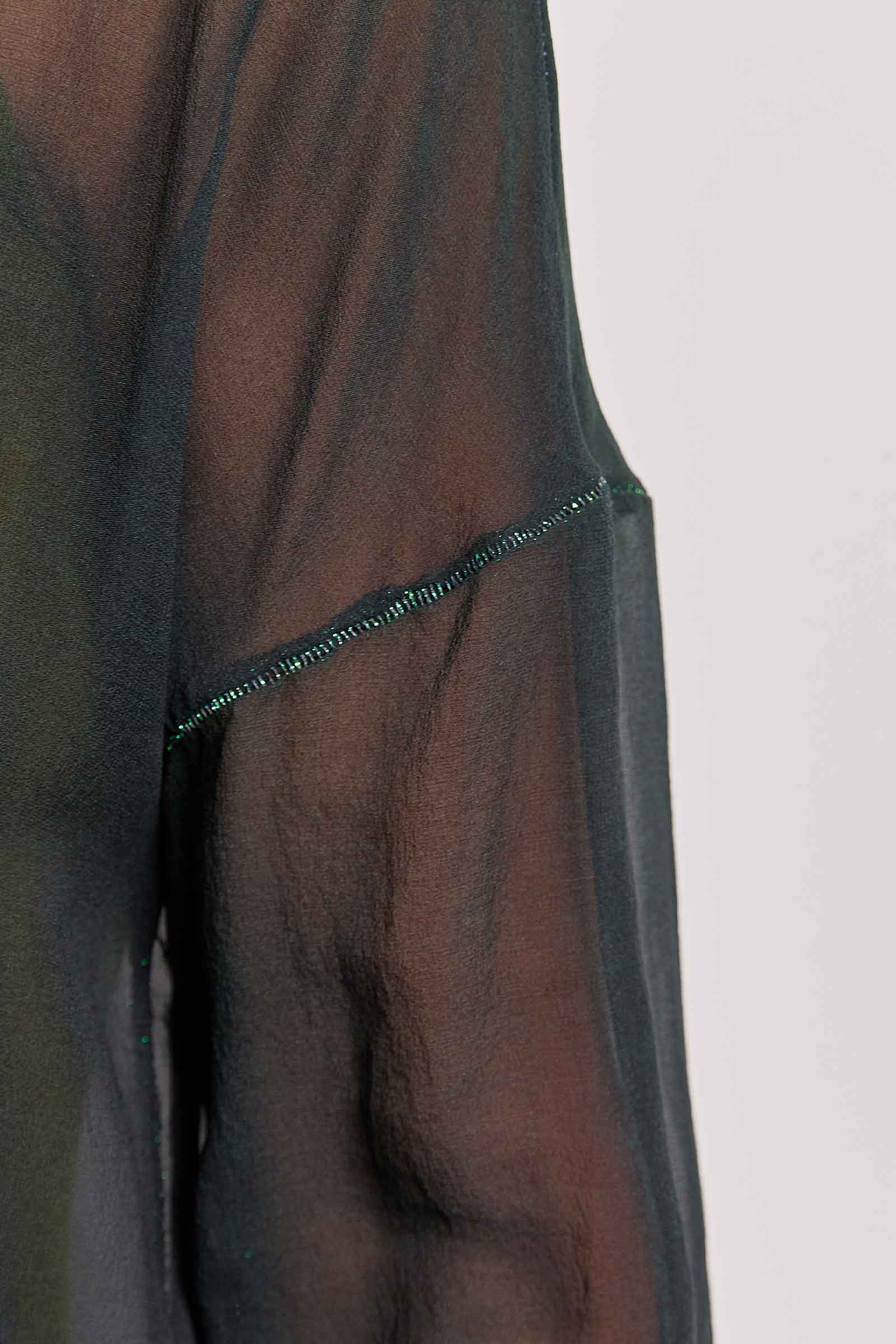 quincy dark ombré silk georgette top.