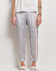 byfreer slim silk grey marle pant.