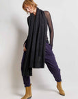 skip silk lined luxury tracksuit pant with june scarf.