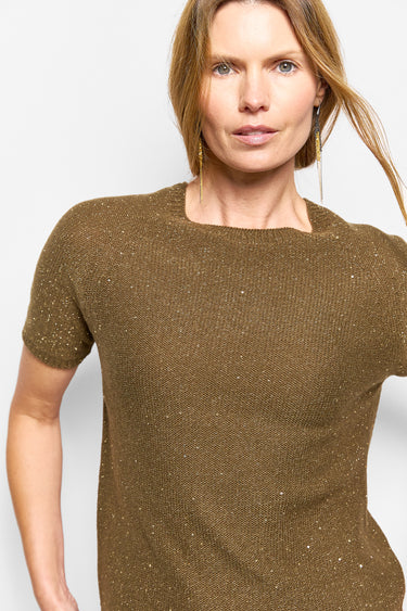 GS sparkle wool short sleeve top
