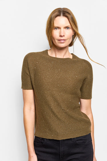 GS sparkle wool short sleeve top