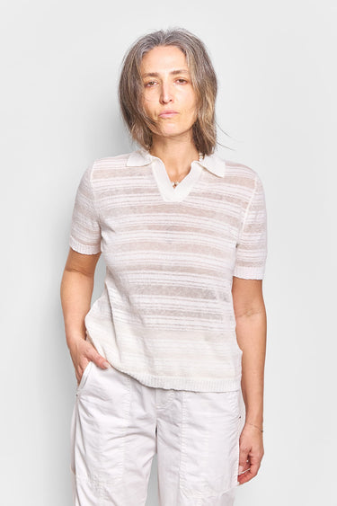 GS rigato sheer stripe polo