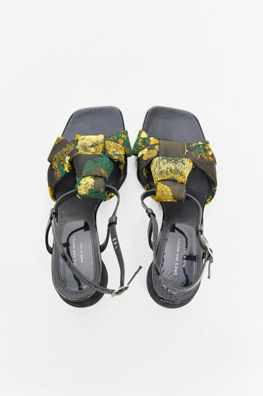rl01233 I Dries Van Noten satin t-strap sandals