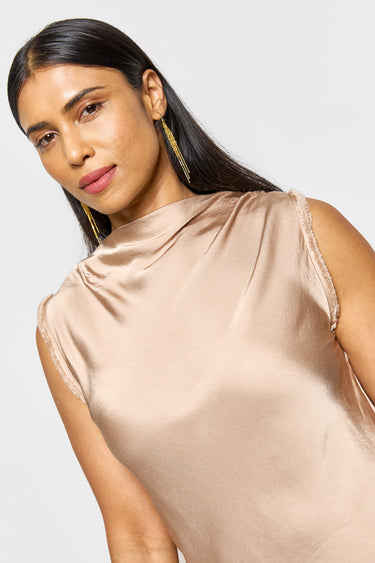angel viscose satin bias top
