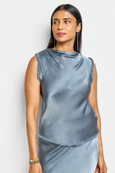 angel viscose satin bias top