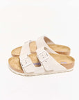 birkenstock arizona antique white suede leather narrow