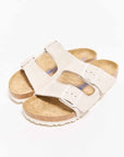 birkenstock arizona antique white suede leather narrow