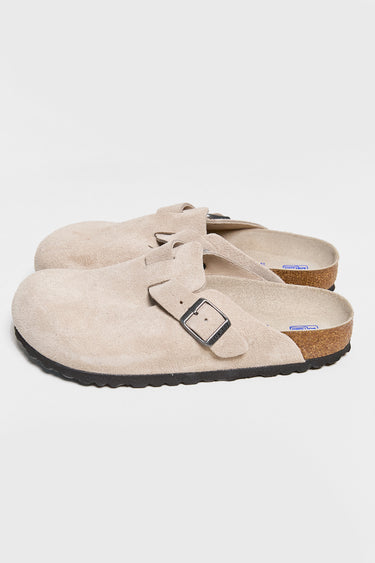 BIRKENSTOCK boston sfb oyster tonal footbed suede leather