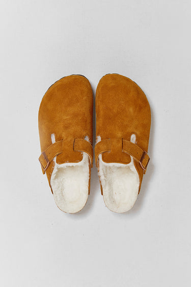 BIRKENSTOCK boston shearling mink suede leather