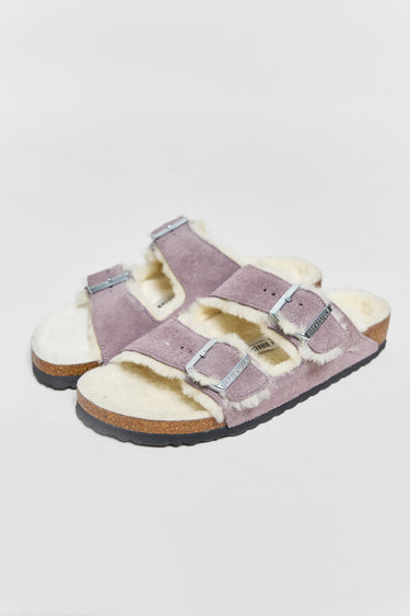 BIRKENSTOCK arizona shearling faded purple suede leather/shearling