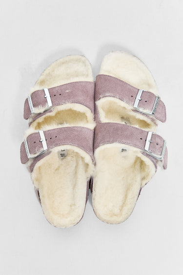 BIRKENSTOCK arizona shearling faded purple suede leather/shearling