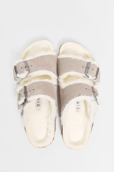 BIRKENSTOCK arizona shearling stone coin suede