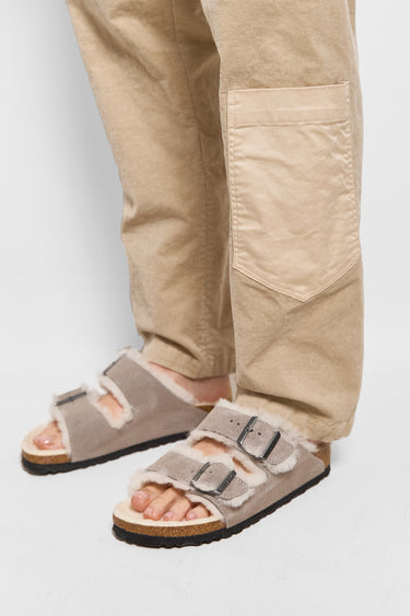 BIRKENSTOCK arizona shearling stone coin suede