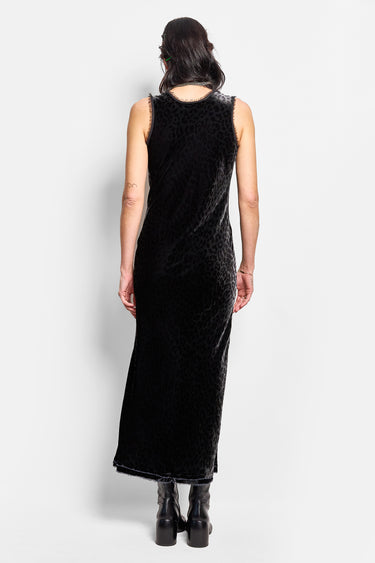 caron leopard velvet dress