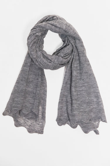 scalloped edge cashmere scarf
