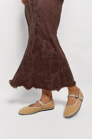 charm brown brocade skirt
