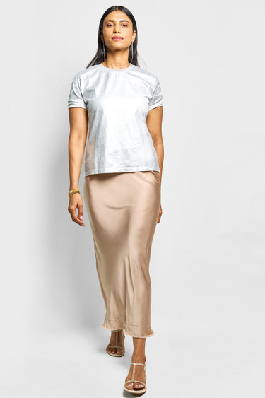 charm viscose satin bias skirt