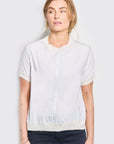 crystal ice blue silk georgette tee