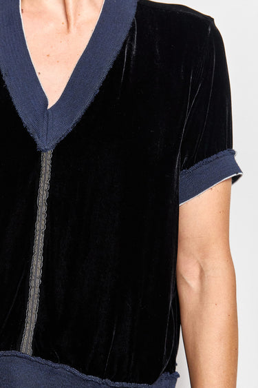 crystal velvet v-neck tee