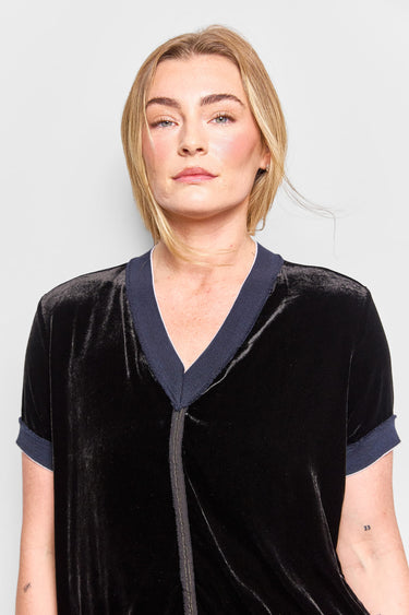 crystal velvet v-neck tee