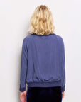 daley indigo over-dye silk top