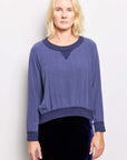 daley indigo over-dye silk top