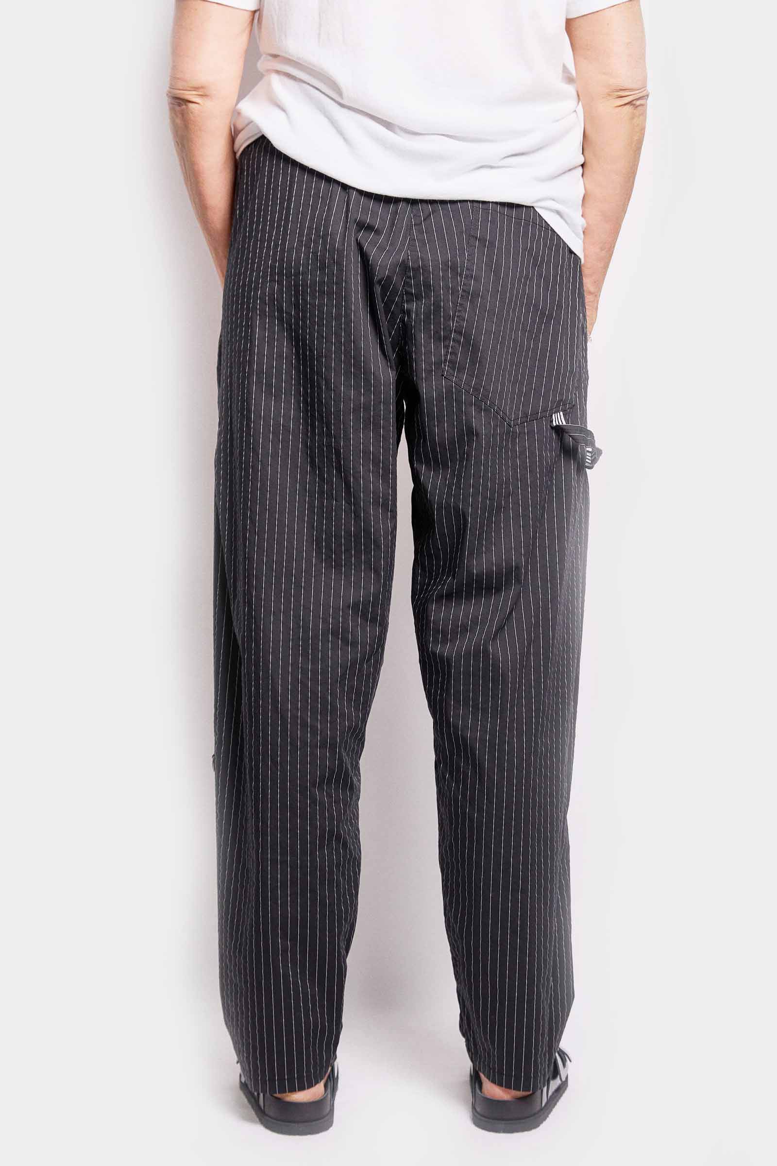 dax black pinstripe pant with ring