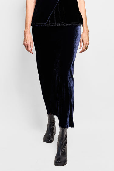 drape silk velvet skirt