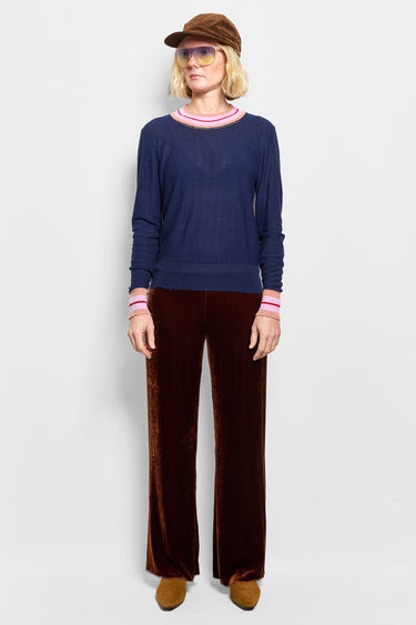 evie stretch velvet pant