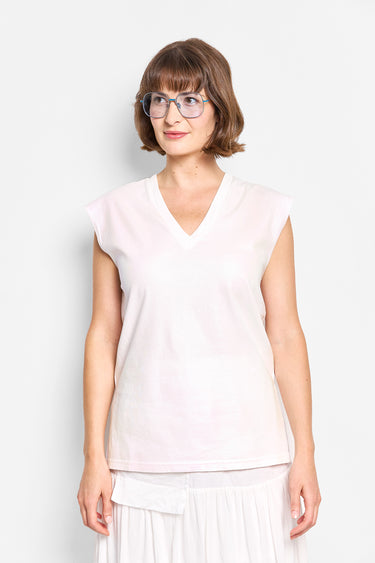 fin laminated v-neck top