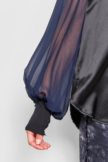 frida silk bell sleeve v-neck top