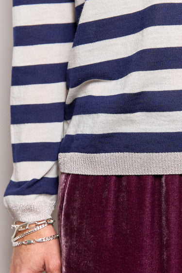 GS metallic stripe wool long sleeve top