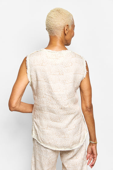 harper sleeveless selvedge top