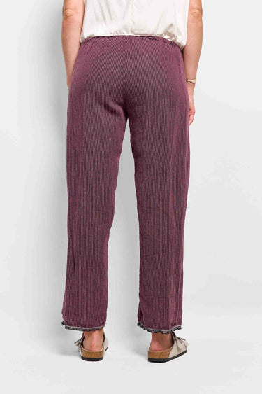 honest cropped plum stripe pant