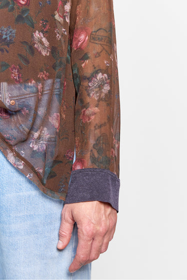 isa choc floral silk top
