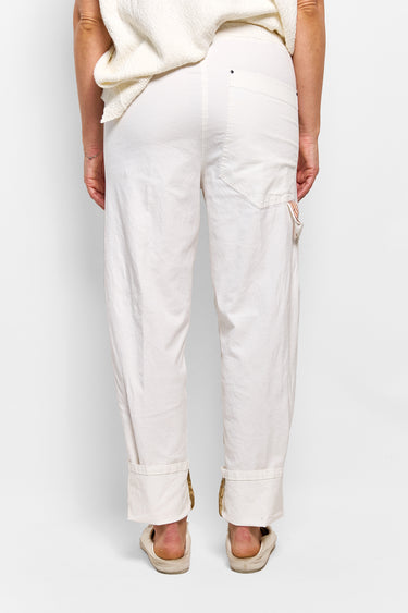 jax white cotton linen pant