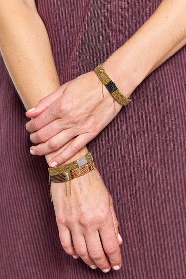 KATIA ALPHA weave black diamonds bracelet
