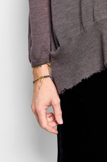 KATIA ALPHA thin two tone bracelet