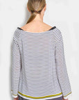 lee navy stripe silk top