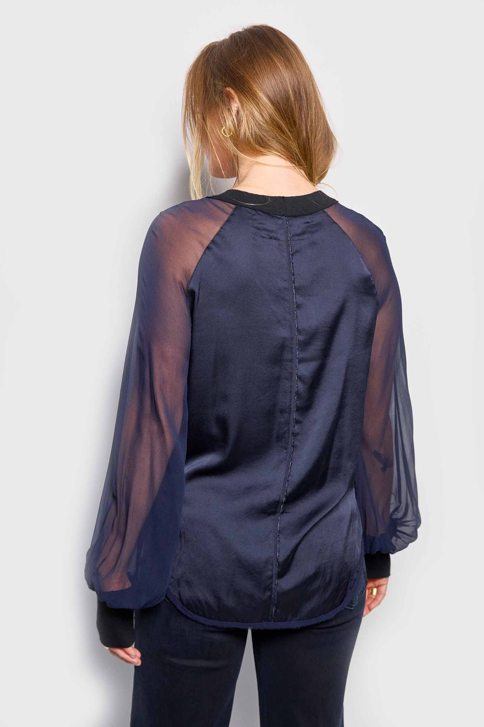 lois scoop neck silk blouse