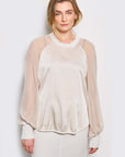 lois scoop neck silk blouse