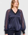 lois v-neck silk blouse